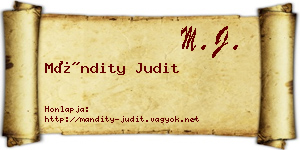 Mándity Judit névjegykártya